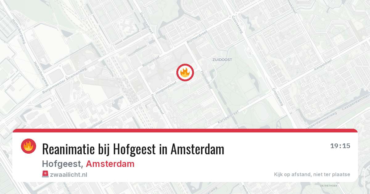 Reanimatie bij Hofgeest in Amsterdam — 7 jul 2026