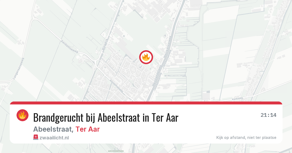 Brandgerucht bij Abeelstraat in Ter Aar — 8 mei 2026