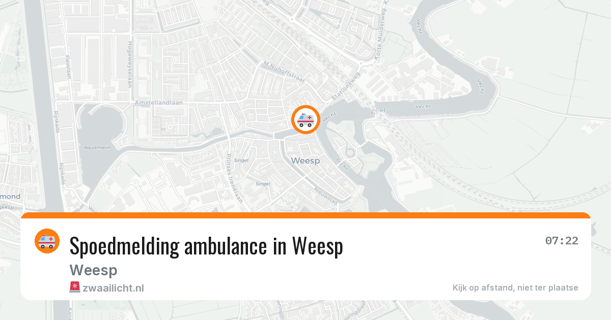 Spoedmelding ambulance in Weesp — 16 mei 2026