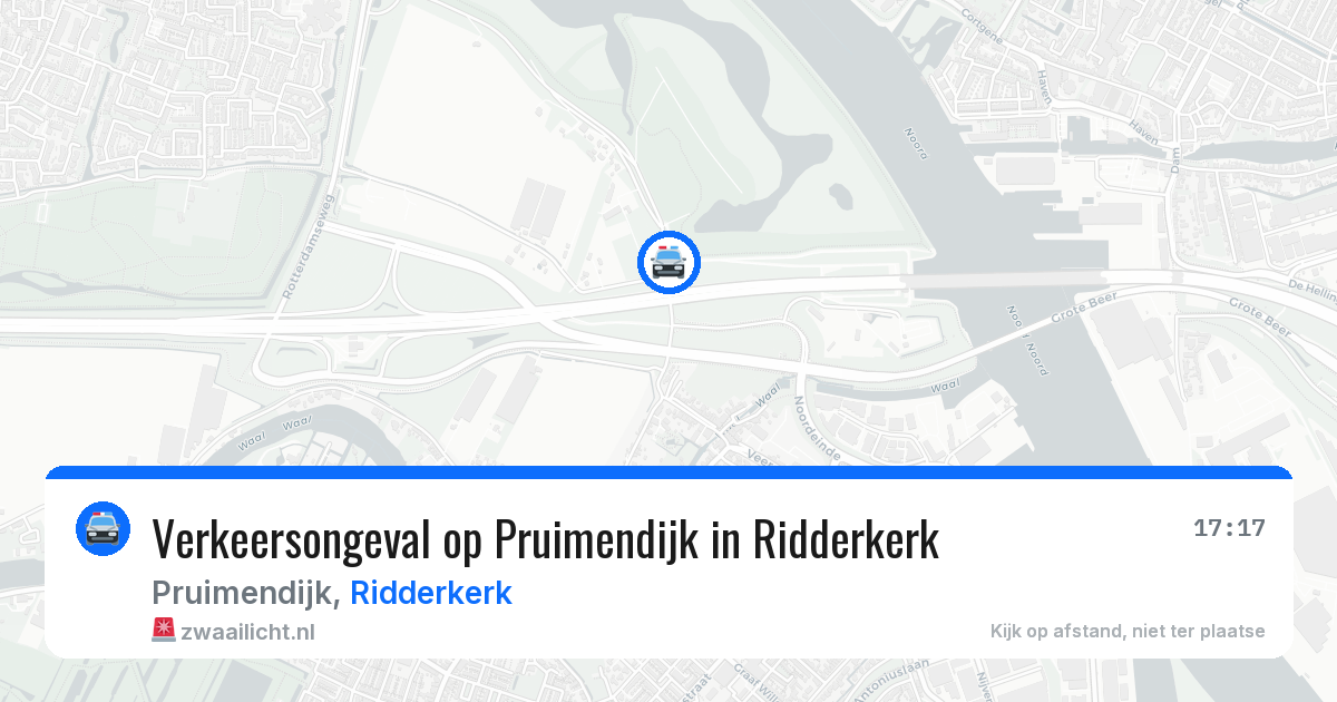 Verkeersongeval op Pruimendijk in Ridderkerk — 27 jul 2026