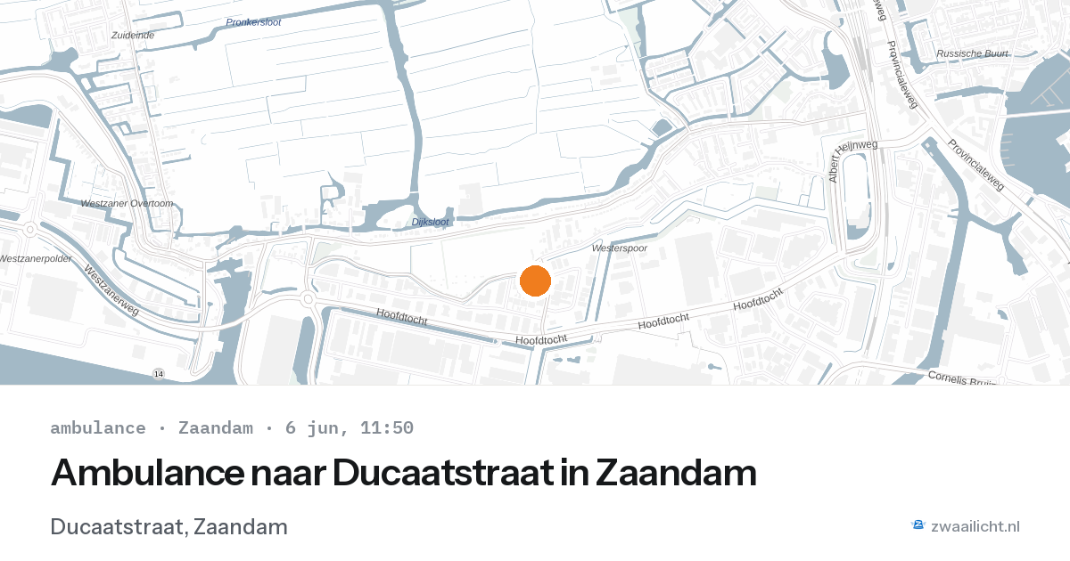 Ambulance naar Ducaatstraat in Zaandam — 6 jun 2026