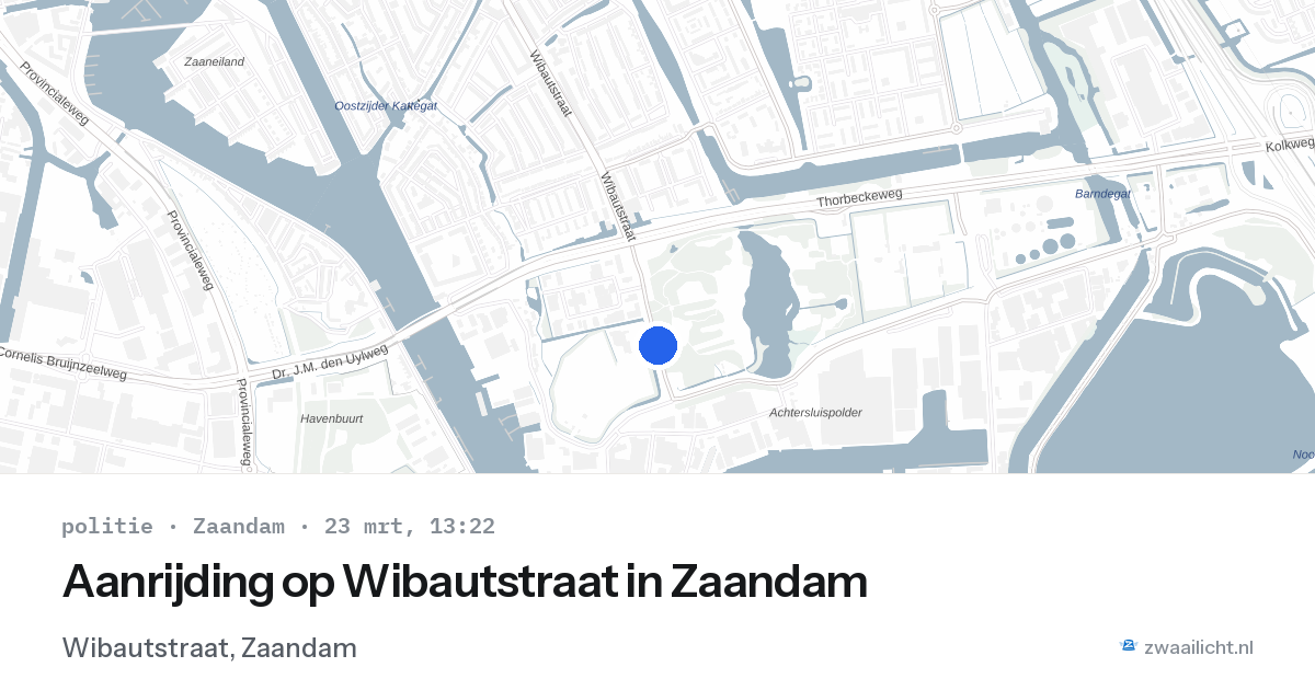 Aanrijding op Wibautstraat in Zaandam — 23 mrt 2026