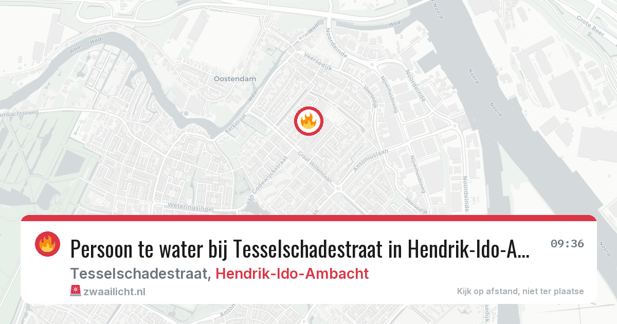 Persoon te water bij Tesselschadestraat in Hendrik-Ido-Ambacht — 2 jul 2026