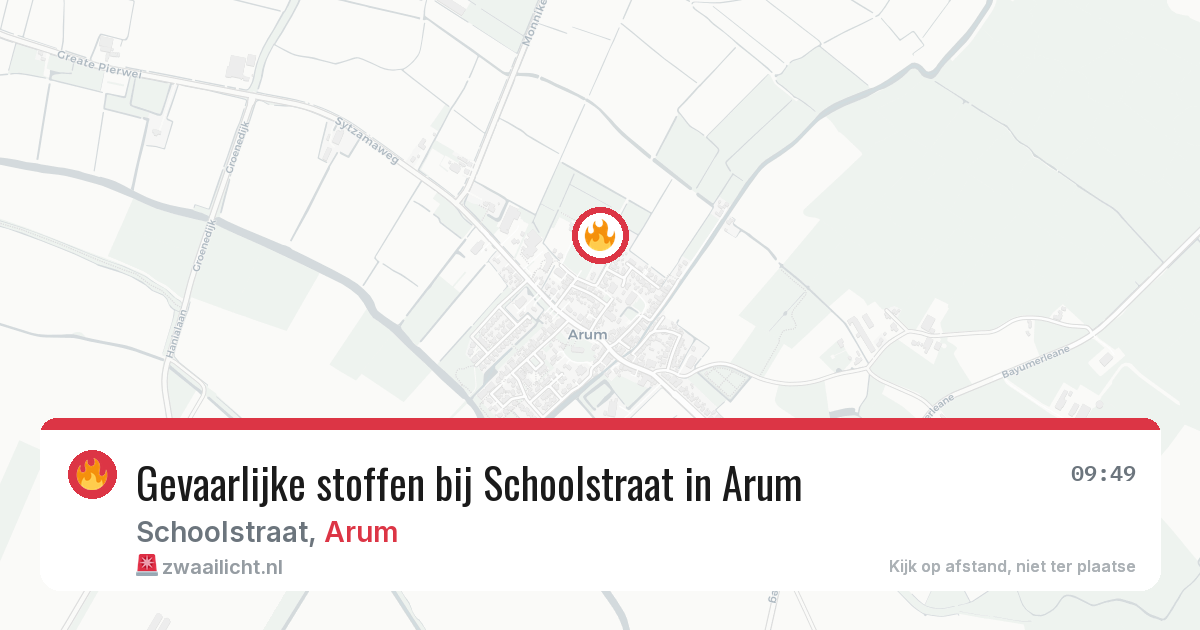 Gevaarlijke stoffen bij Schoolstraat in Arum — 5 jun 2026