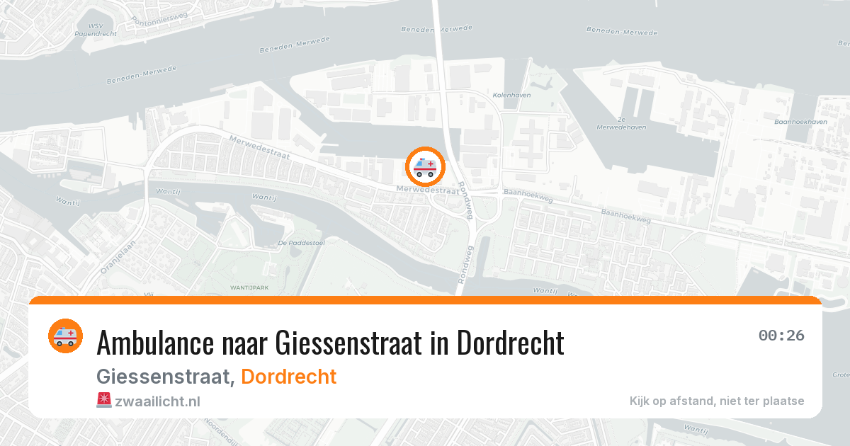 Ambulance naar Giessenstraat in Dordrecht — 3 aug 2026