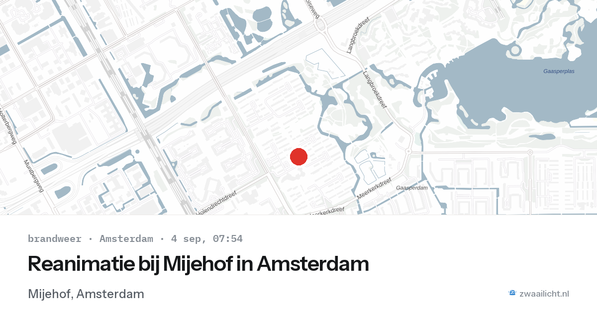 Reanimatie bij Mijehof in Amsterdam — 4 sep 2026