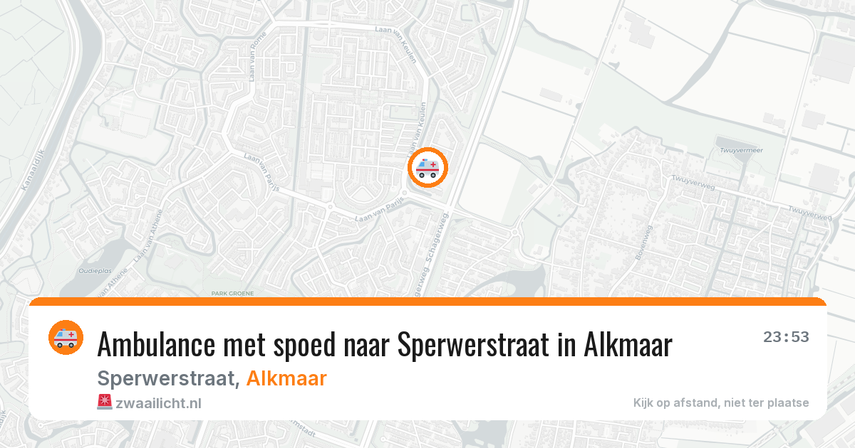 Ambulance met spoed naar Sperwerstraat in Alkmaar — 25 jun 2026