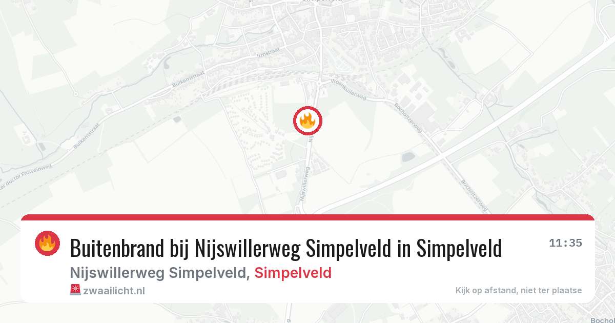 Buitenbrand bij Nijswillerweg Simpelveld in Simpelveld — 12 aug 2026