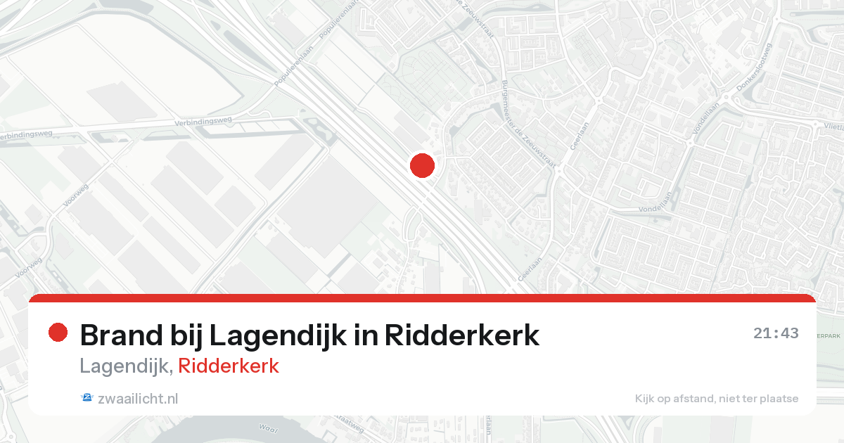 Brand bij Lagendijk in Ridderkerk — 20 aug 2026