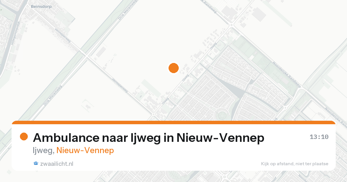 Ambulance naar Ijweg in Nieuw-Vennep — 25 aug 2026