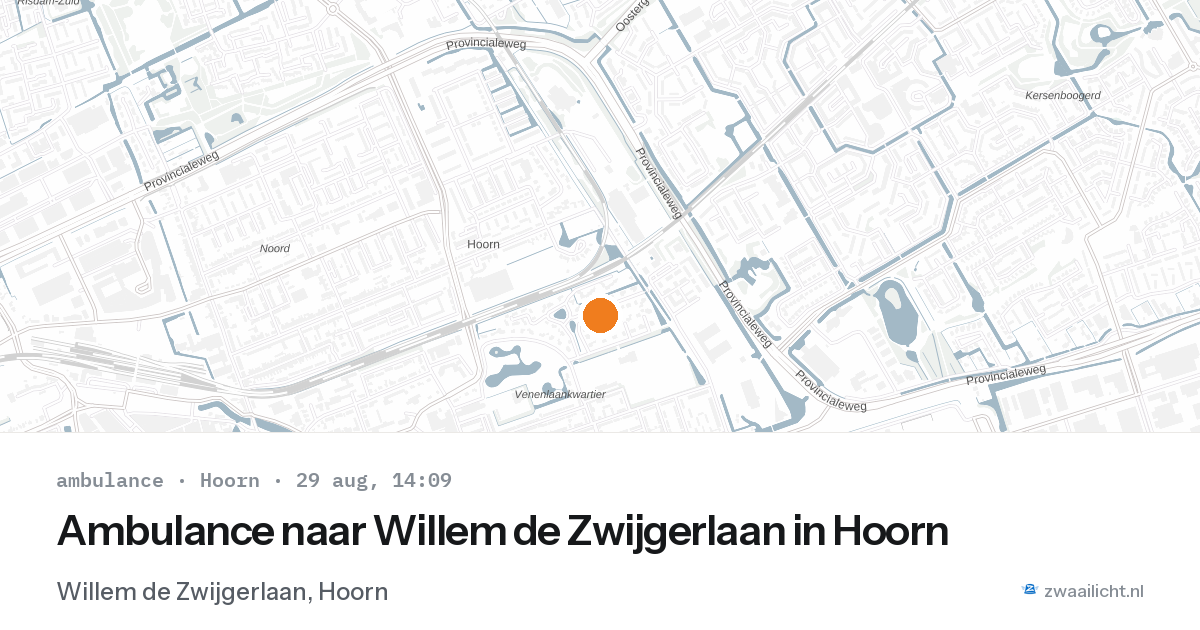 Ambulance naar Willem de Zwijgerlaan in Hoorn — 29 aug 2026