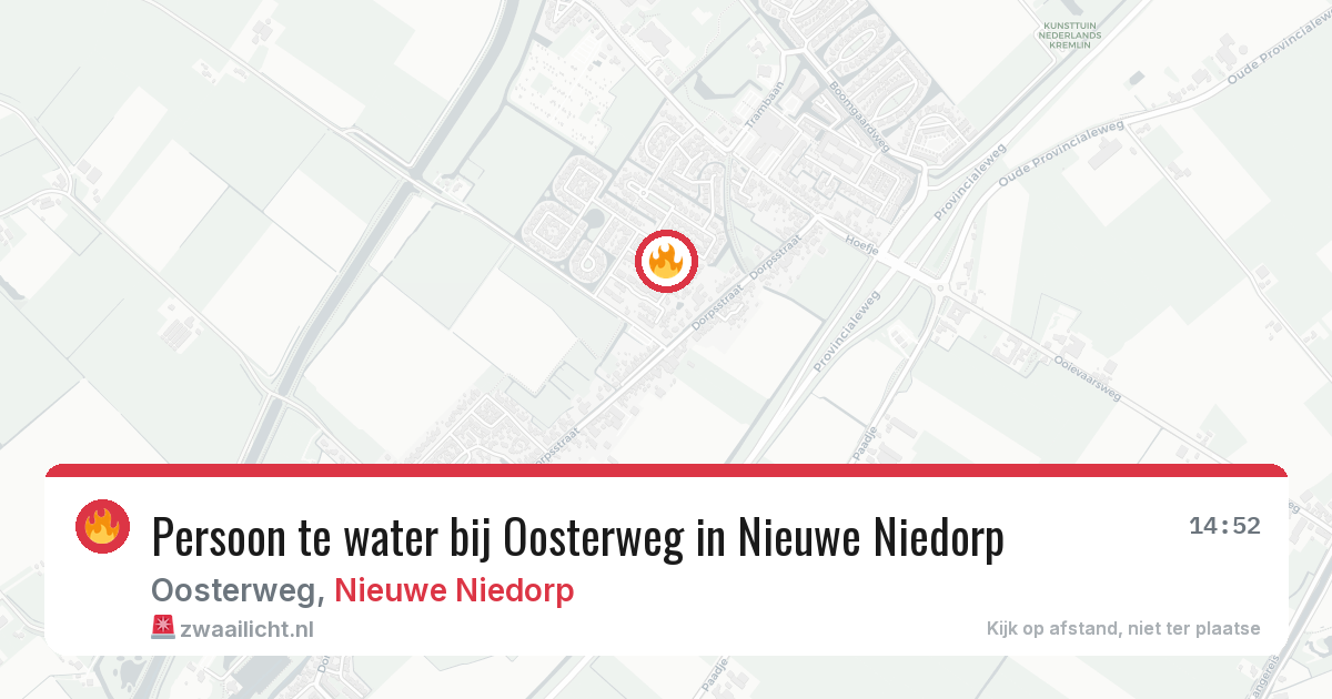 Persoon te water bij Oosterweg in Nieuwe Niedorp — 1 mei 2026