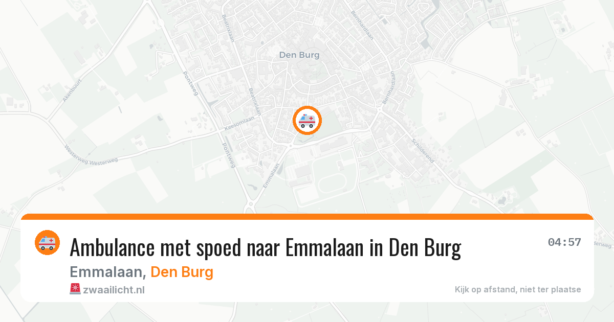 Ambulance met spoed naar Emmalaan in Den Burg — 15 aug 2026