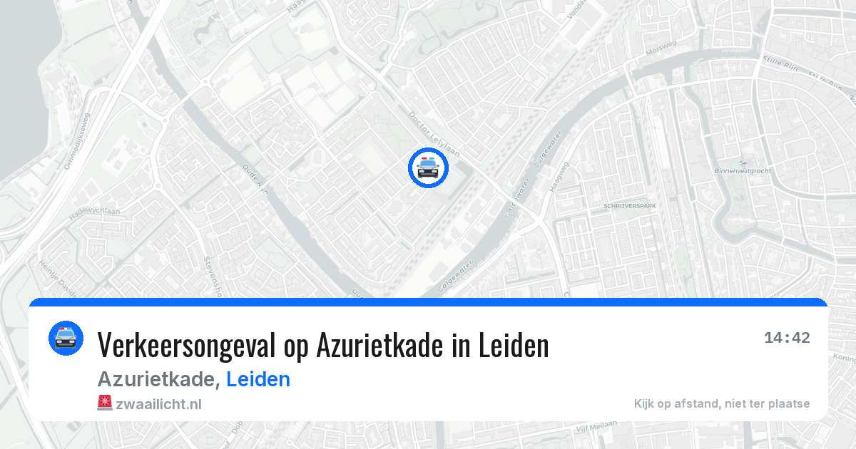 Verkeersongeval op Azurietkade in Leiden — 19 jun 2026
