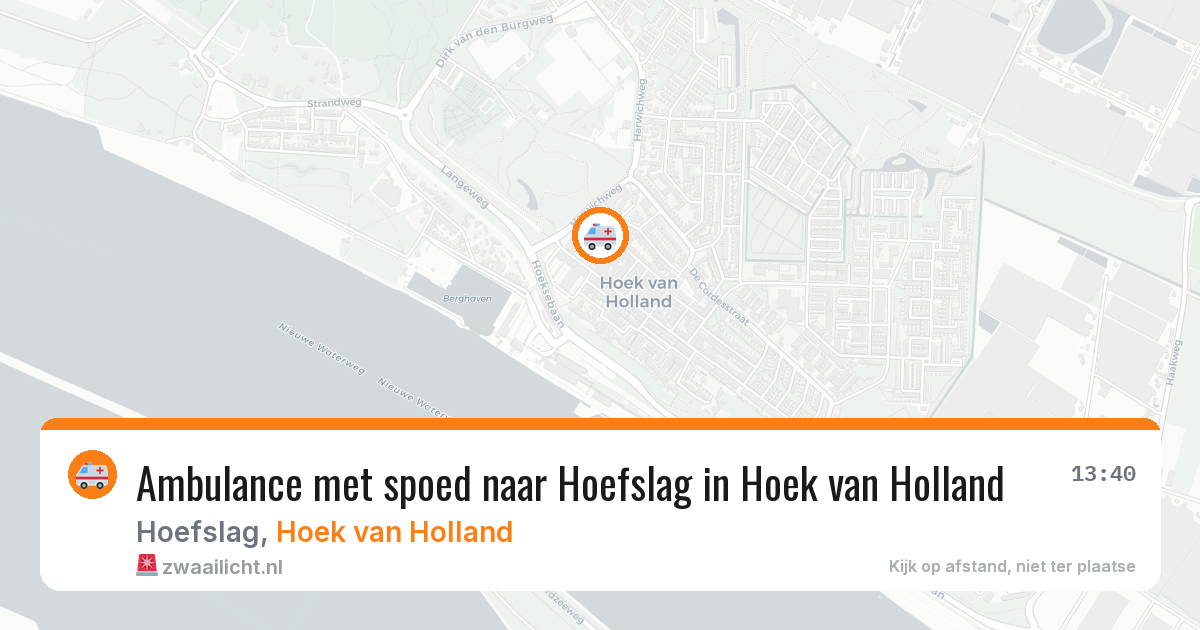 Ambulance met spoed naar Hoefslag in Hoek van Holland — 1 aug 2026