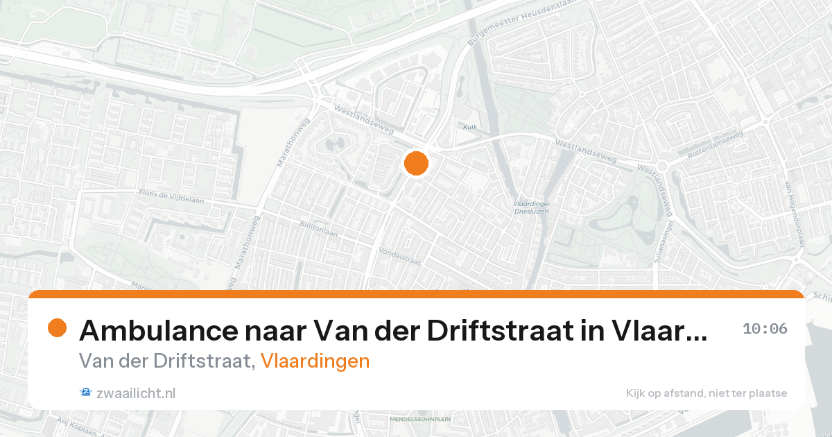 Ambulance naar Van der Driftstraat in Vlaardingen — 16 aug 2026