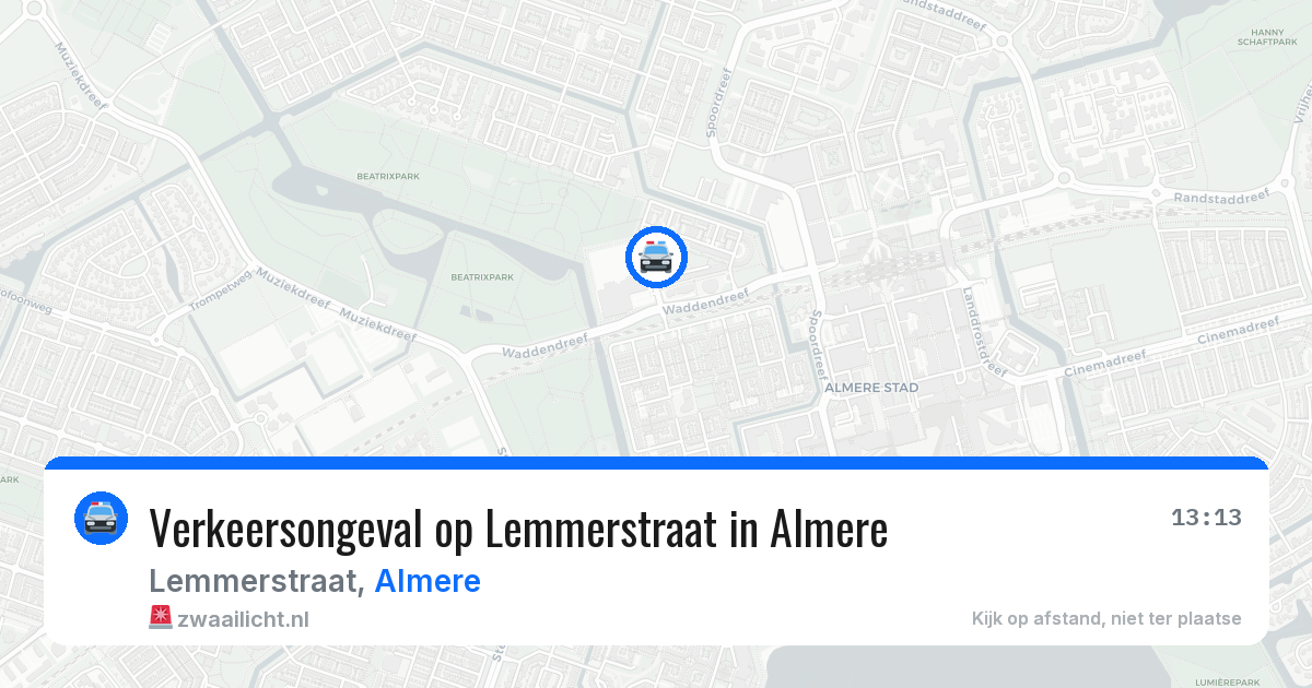 Verkeersongeval op Lemmerstraat in Almere — 10 apr 2026