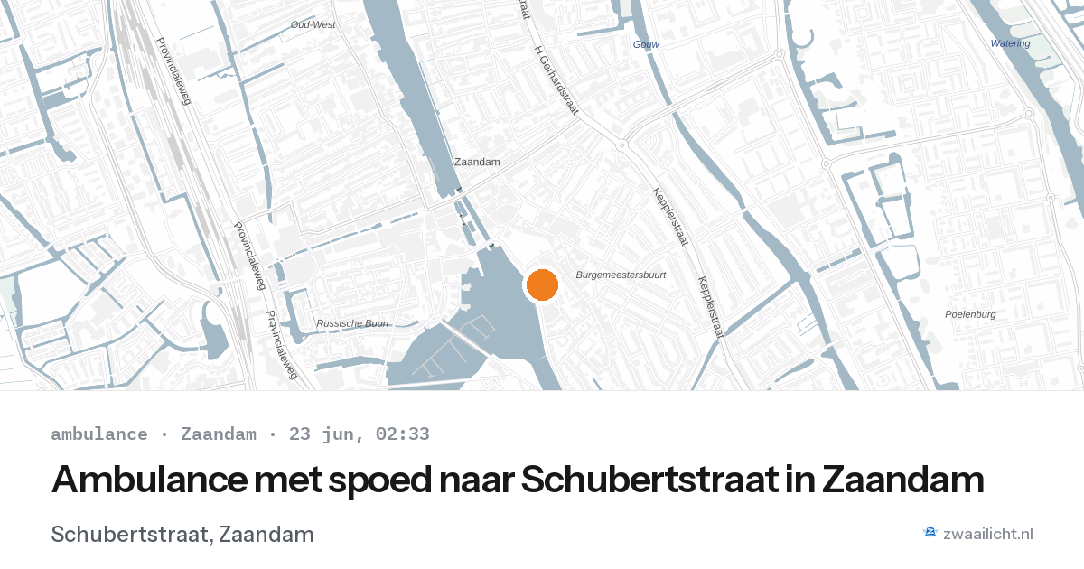 Ambulance met spoed naar Schubertstraat in Zaandam — 23 jun 2026