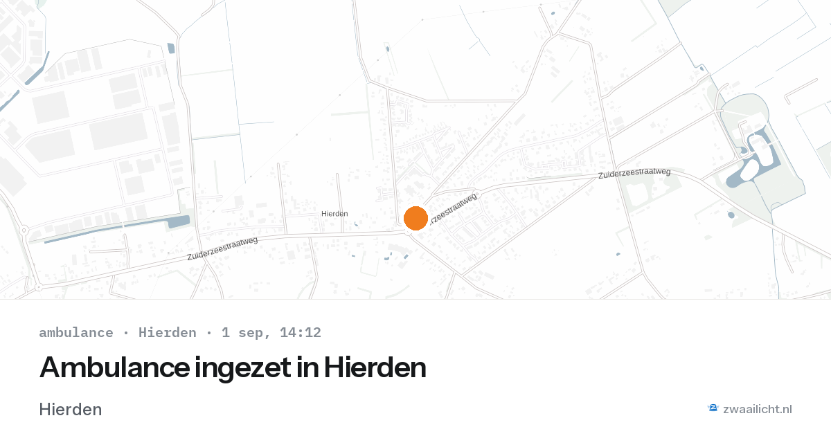 Ambulance ingezet in Hierden — 1 sep 2026