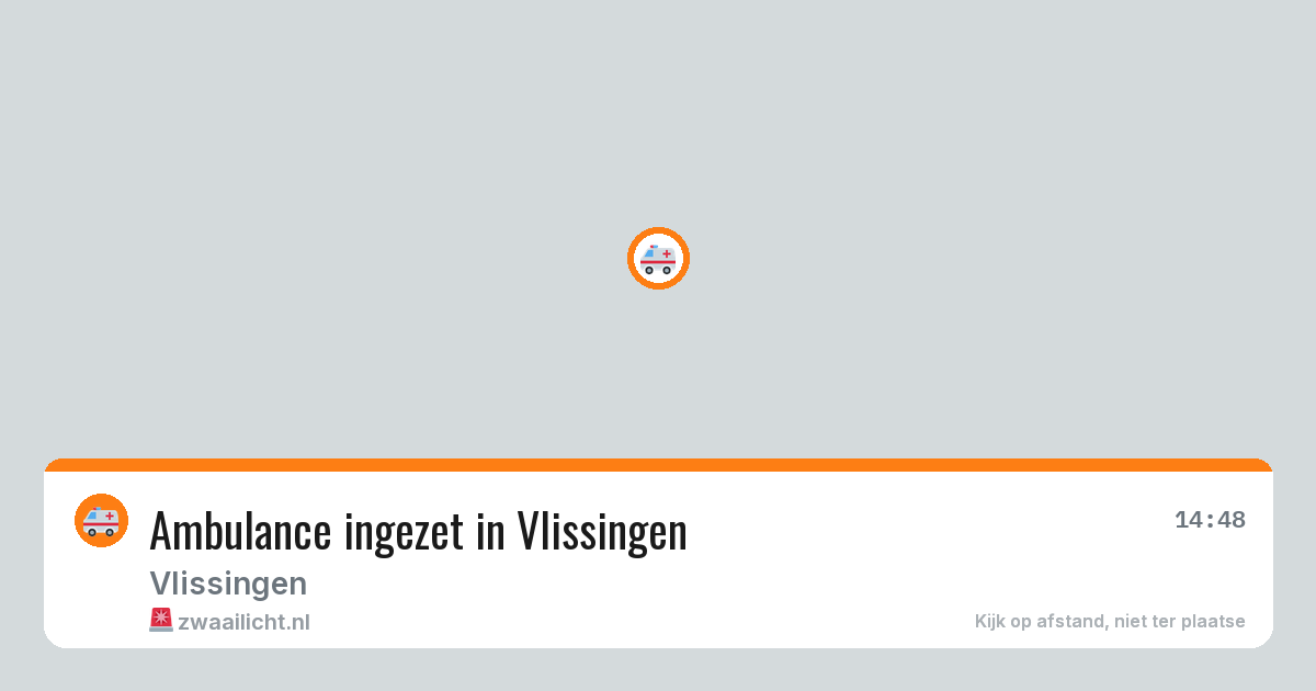 Ambulance ingezet in Vlissingen — 10 aug 2026