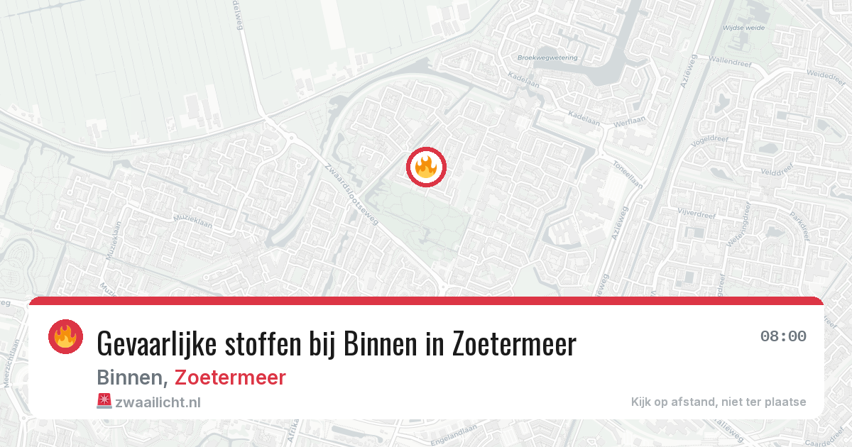 Gevaarlijke stoffen bij Binnen in Zoetermeer — 29 jul 2026
