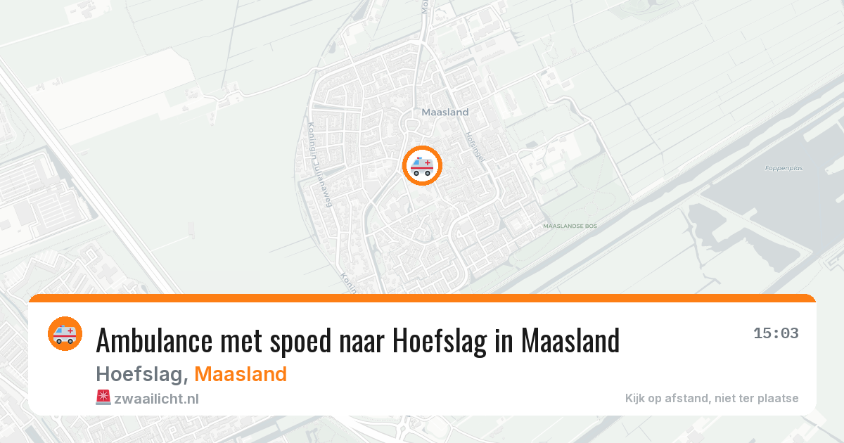 Ambulance met spoed naar Hoefslag in Maasland — 18 mei 2026