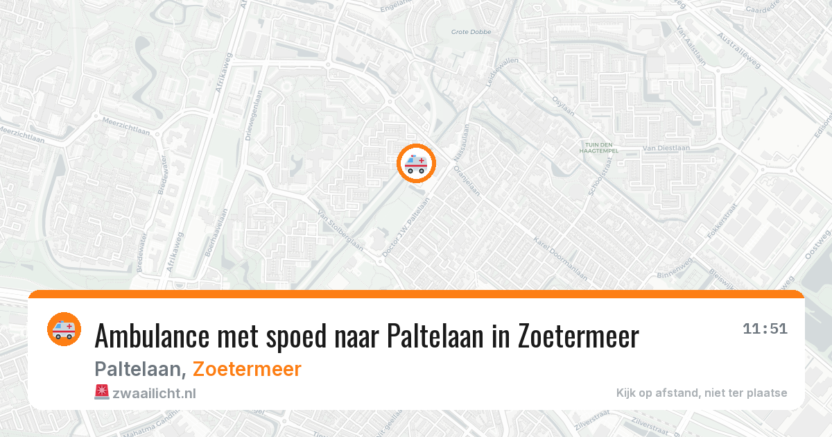 Ambulance met spoed naar Paltelaan in Zoetermeer — 28 jun 2026