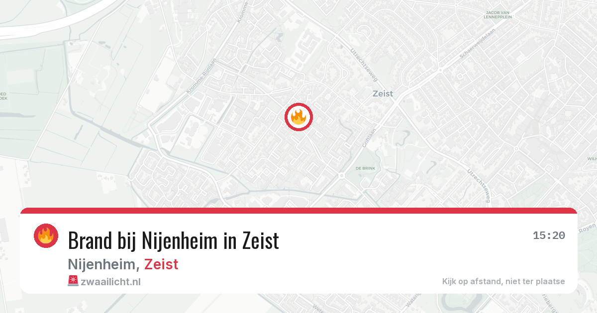 Brand bij Nijenheim in Zeist — 14 jul 2026