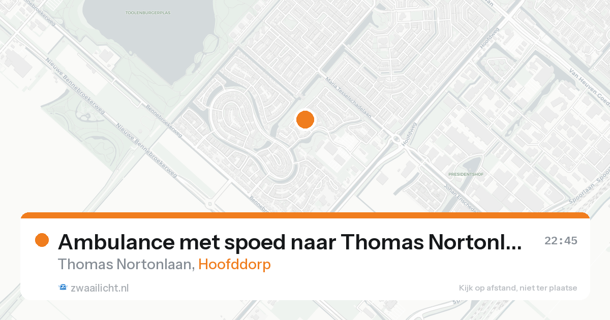Ambulance met spoed naar Thomas Nortonlaan in Hoofddorp — 18 mei 2026
