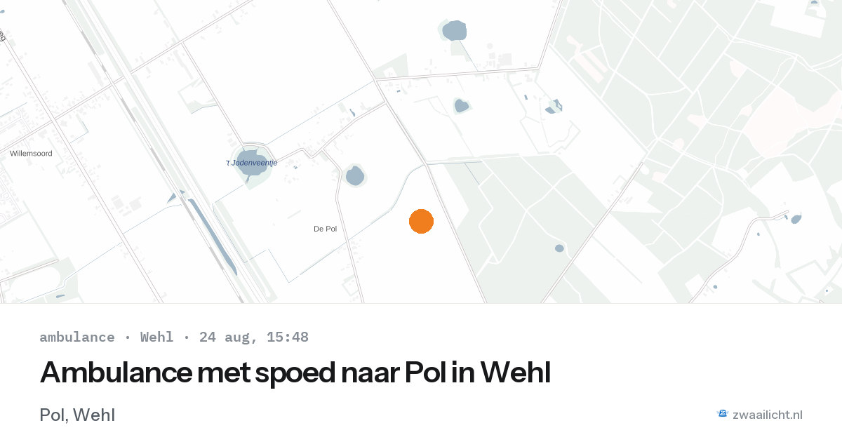 Ambulance met spoed naar Pol in Wehl — 24 aug 2026
