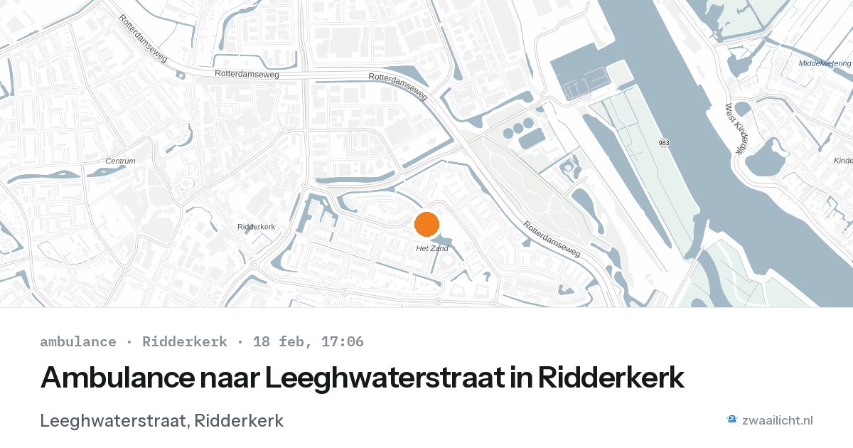 Ambulance naar Leeghwaterstraat in Ridderkerk — 18 feb 2026