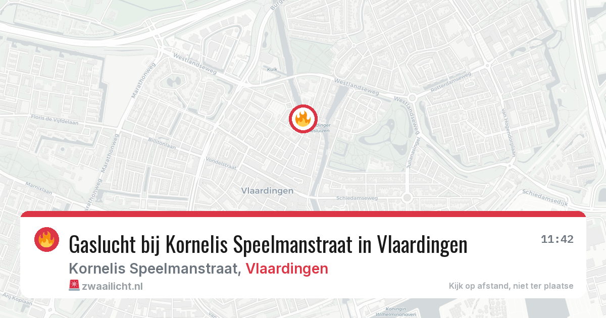 Gaslucht bij Kornelis Speelmanstraat in Vlaardingen — 11 apr 2026
