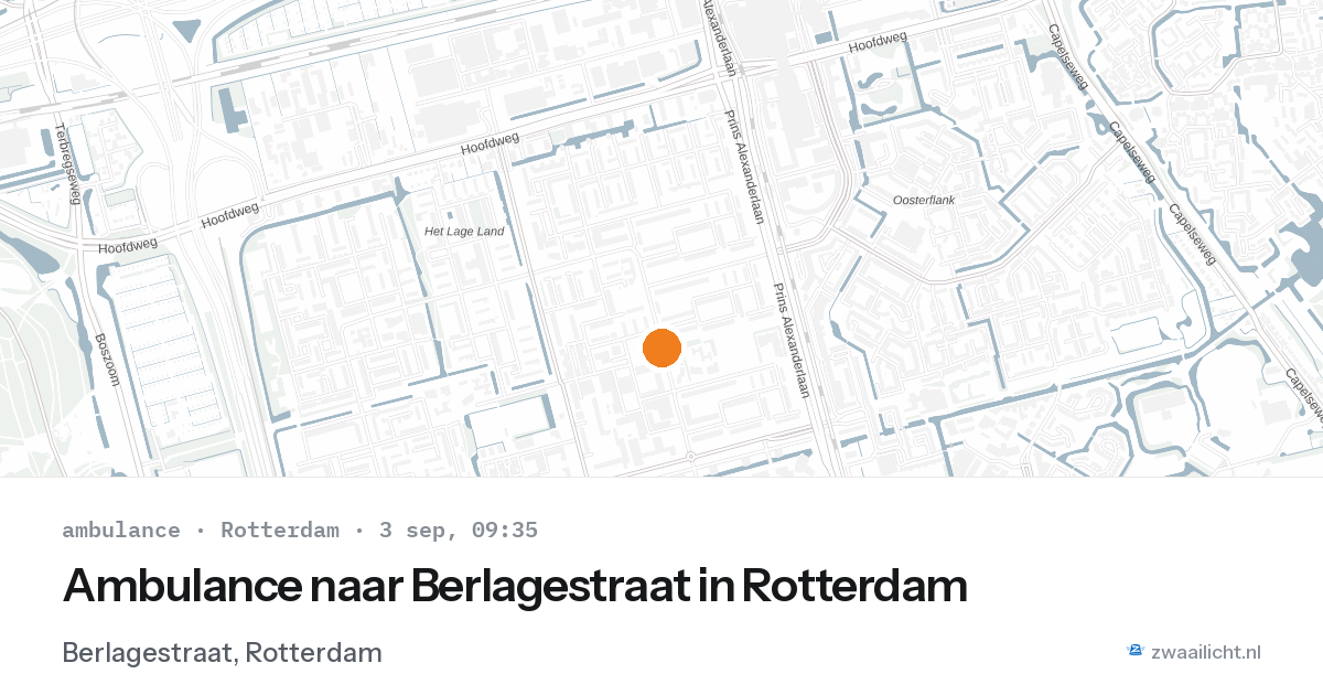 Ambulance naar Berlagestraat in Rotterdam — 3 sep 2026