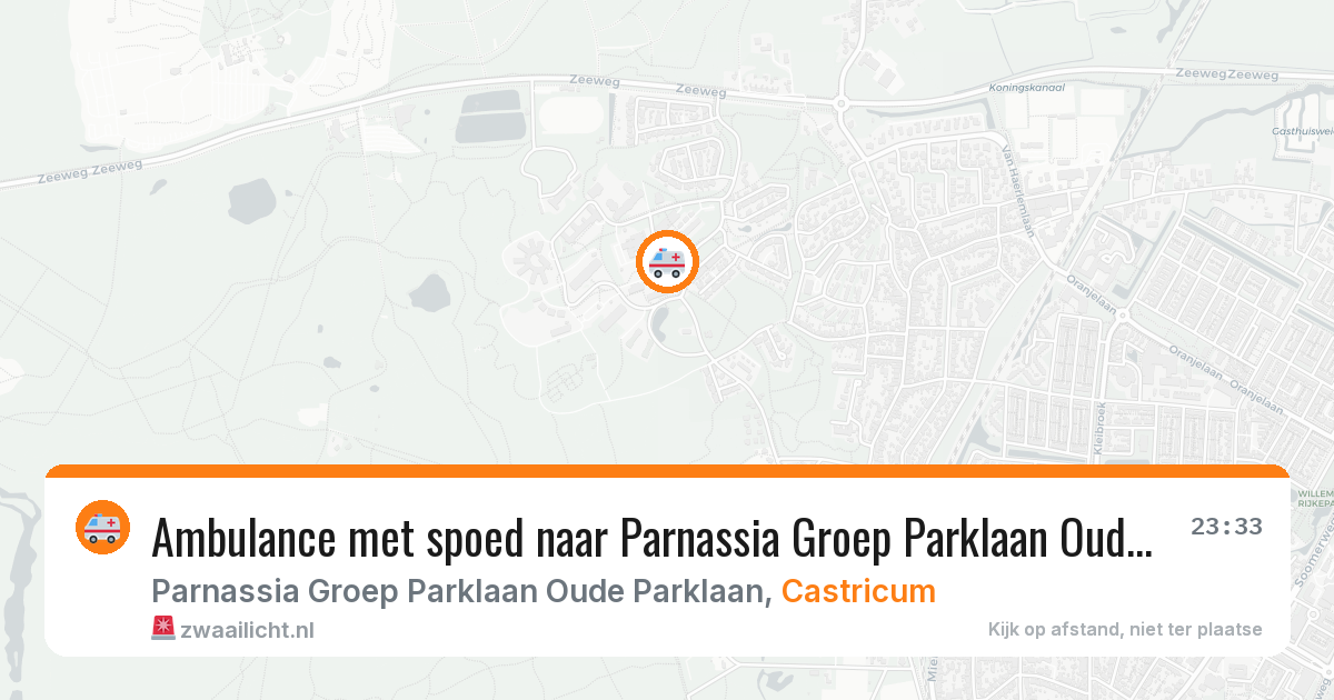 Ambulance met spoed naar Parnassia Groep Parklaan Oude Parklaan in Castricum — 31 jan 2026