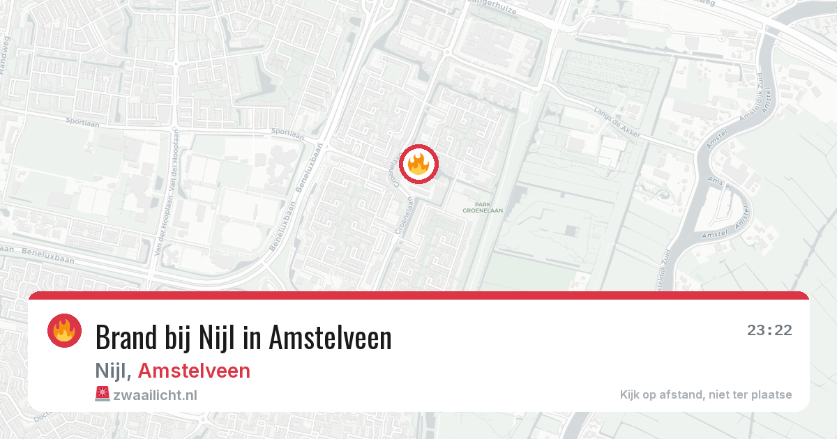 Brand bij Nijl in Amstelveen — 3 apr 2026