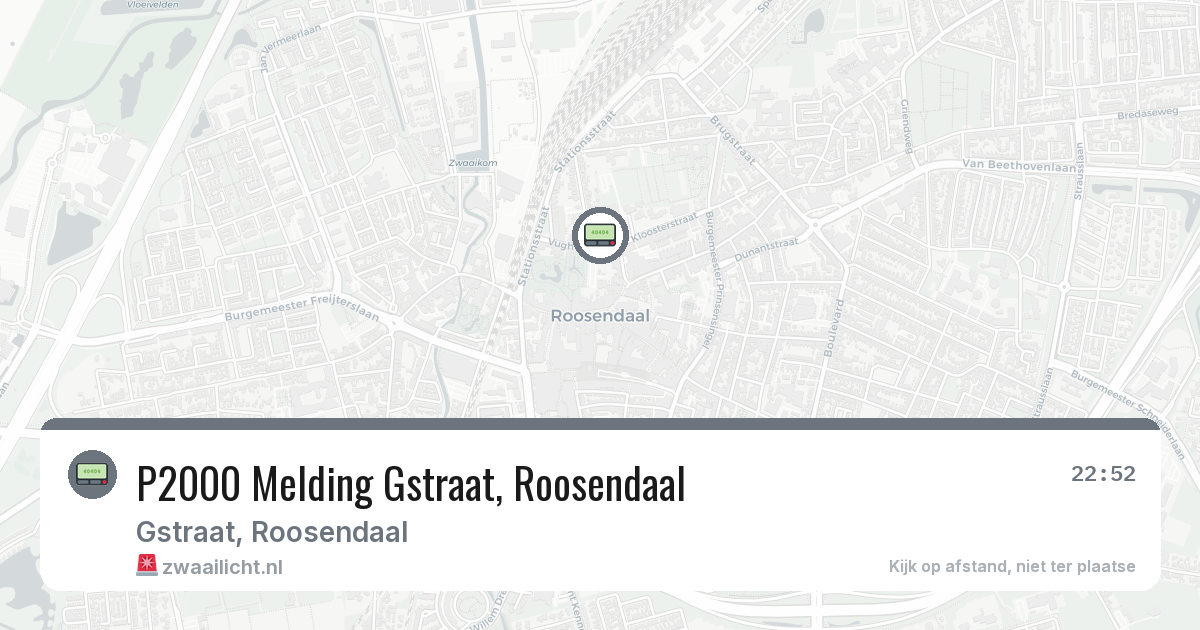 P2000 Melding Gstraat, Roosendaal — 22 mei 2026