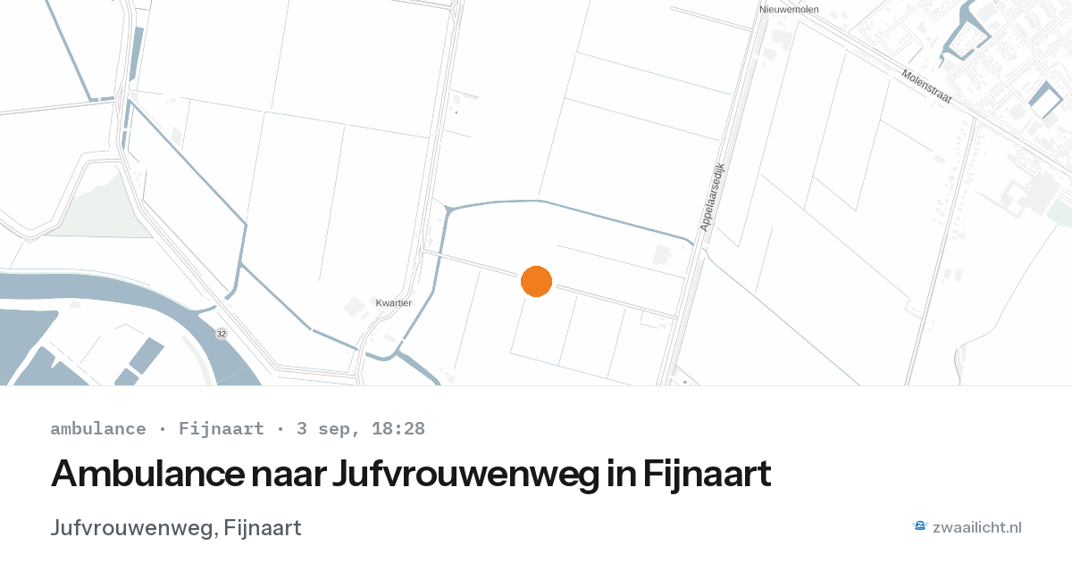 Ambulance naar Jufvrouwenweg in Fijnaart — 3 sep 2026