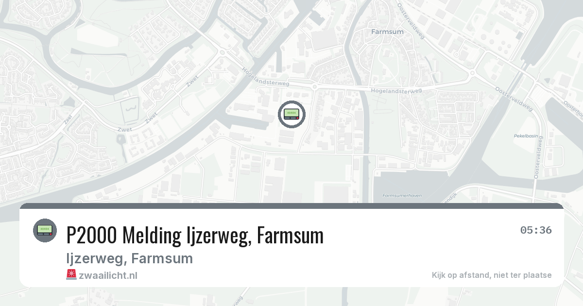 P2000 Melding Ijzerweg, Farmsum — 1 jun 2026