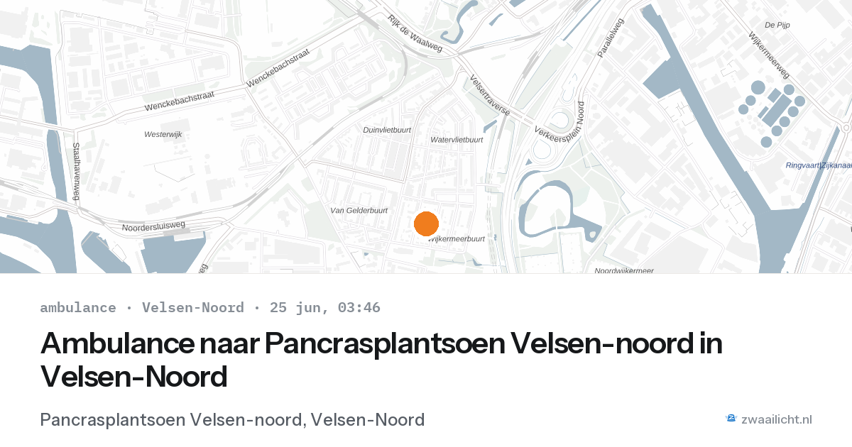 Ambulance naar Pancrasplantsoen Velsen-noord in Velsen-Noord — 25 jun 2026