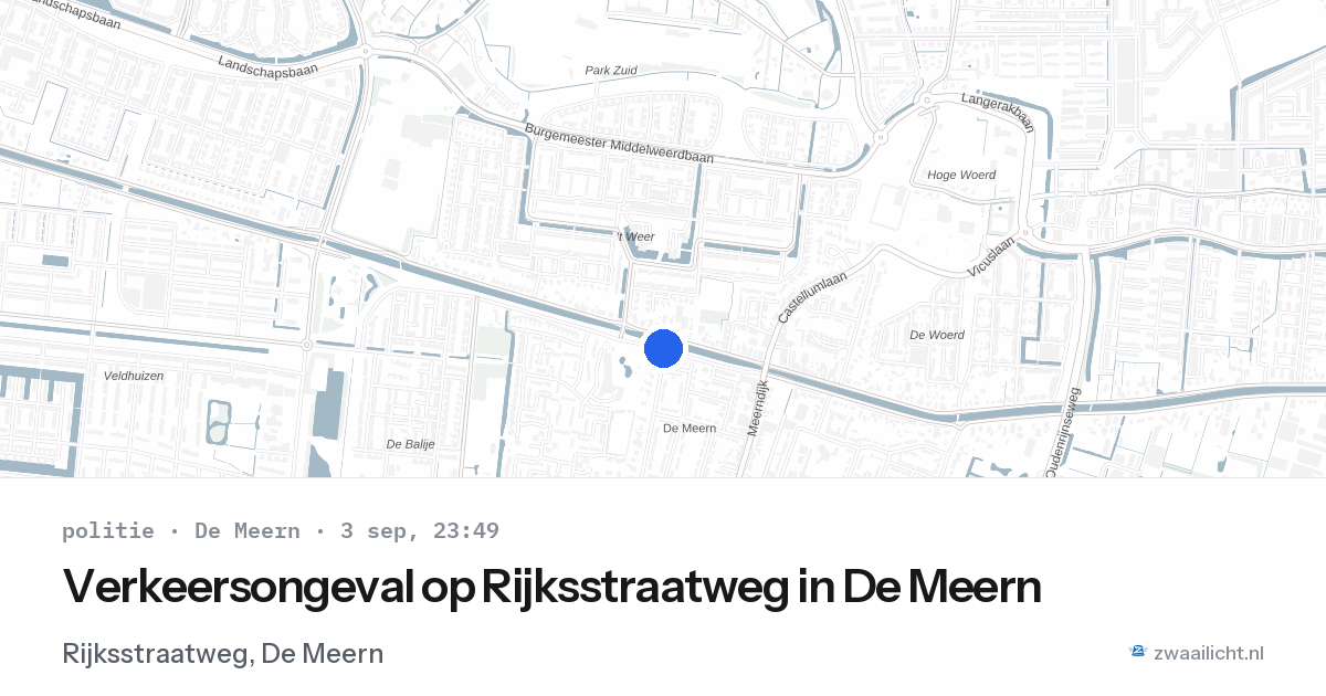 Verkeersongeval op Rijksstraatweg in De Meern — 3 sep 2026