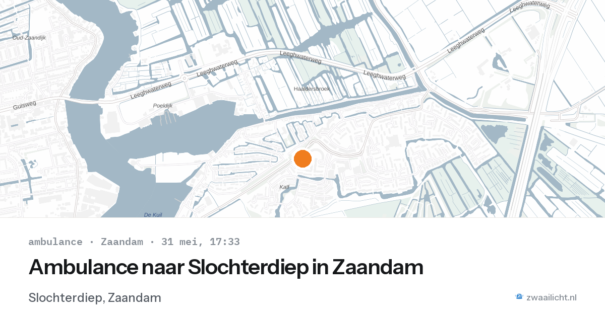 Ambulance naar Slochterdiep in Zaandam — 31 mei 2026
