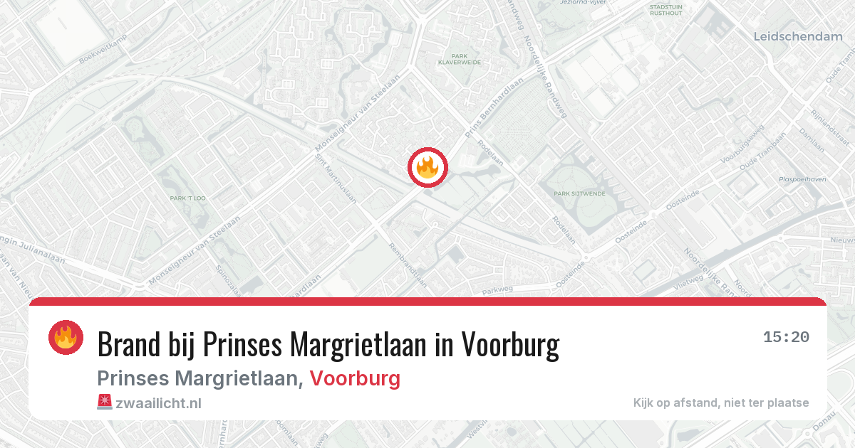 Brand bij Prinses Margrietlaan in Voorburg — 14 jun 2026