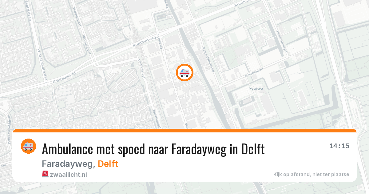 Ambulance met spoed naar Faradayweg in Delft — 4 aug 2026