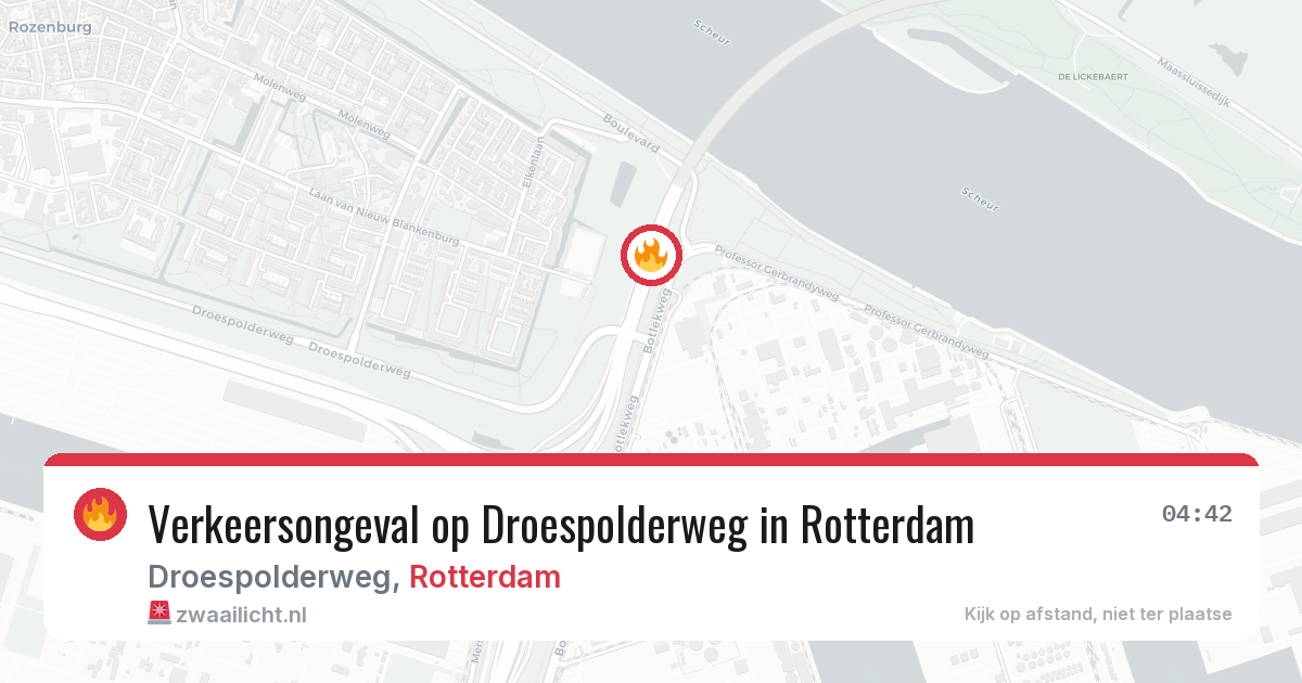 Verkeersongeval op Droespolderweg in Rotterdam — 9 apr 2026