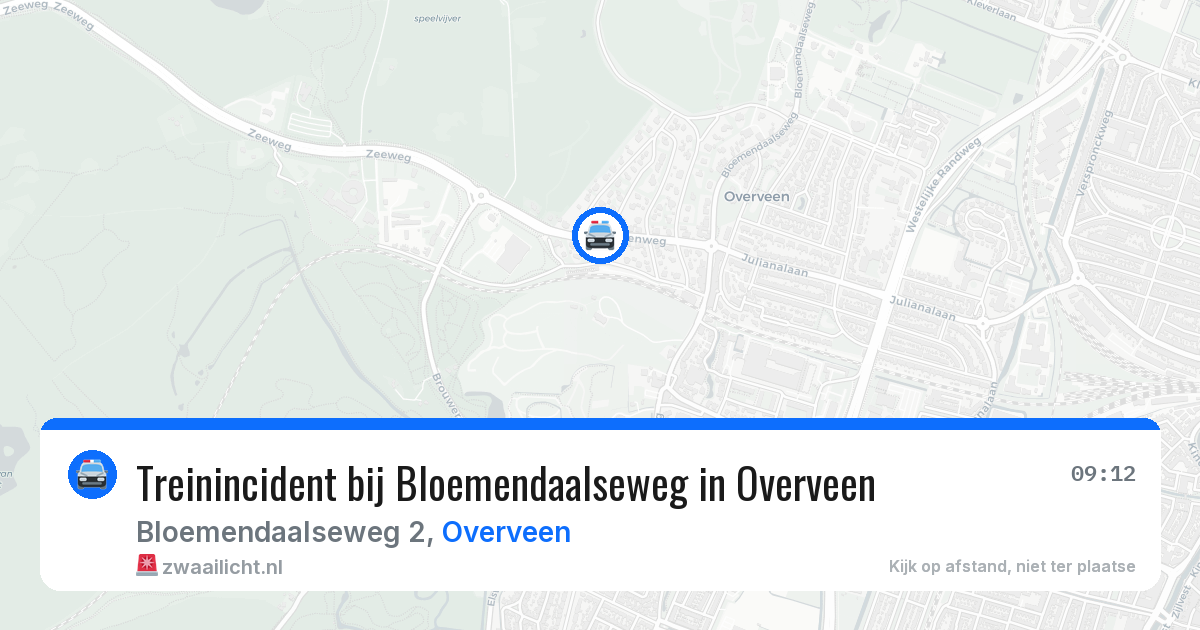 Treinincident bij Bloemendaalseweg in Overveen — 8 mei 2026