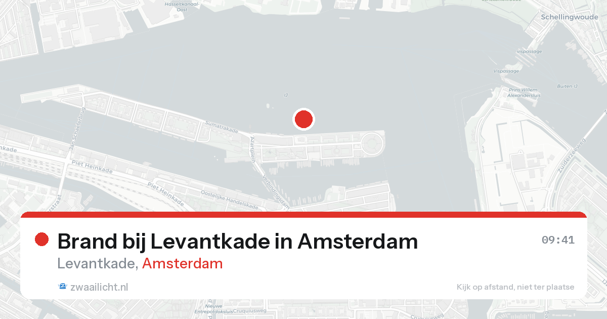 Brand bij Levantkade in Amsterdam — 26 aug 2026