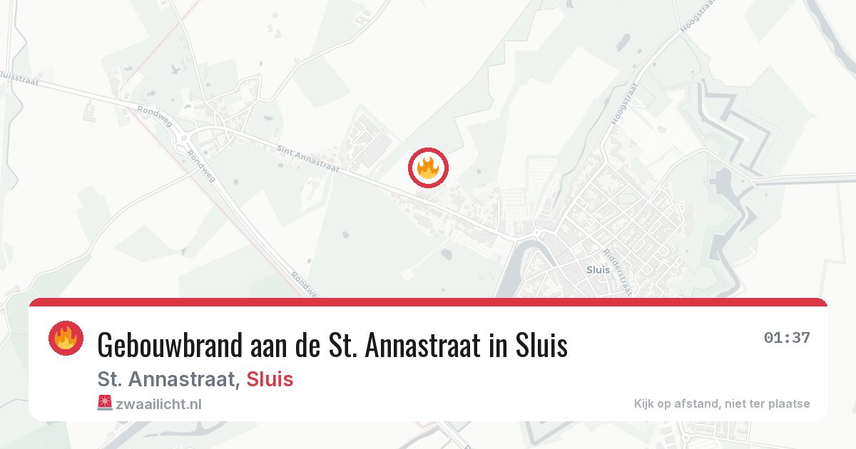 Gebouwbrand aan de St. Annastraat in Sluis — 4 aug 2026