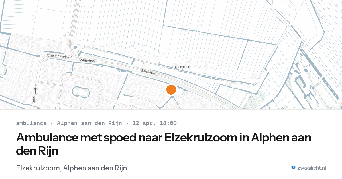 Ambulance met spoed naar Elzekrulzoom in Alphen aan den Rijn — 12 apr 2026