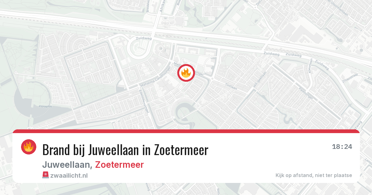 Brand bij Juweellaan in Zoetermeer — 9 jul 2026
