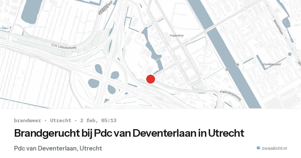 Brandgerucht bij Pdc van Deventerlaan in Utrecht — 2 feb 2026